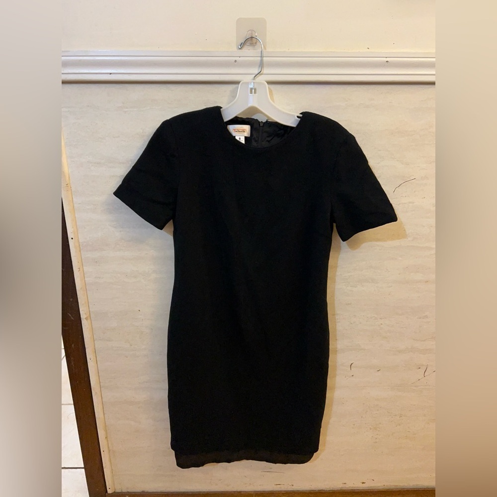 Talbots 100% Wool Sheath Elegant Black Dress